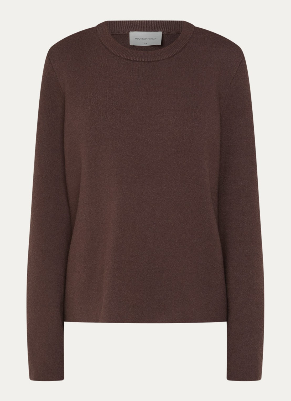 MSCH Copenhagen MSCHAgatha East fijngebreide pullover met ronde hals - voorkant bruin