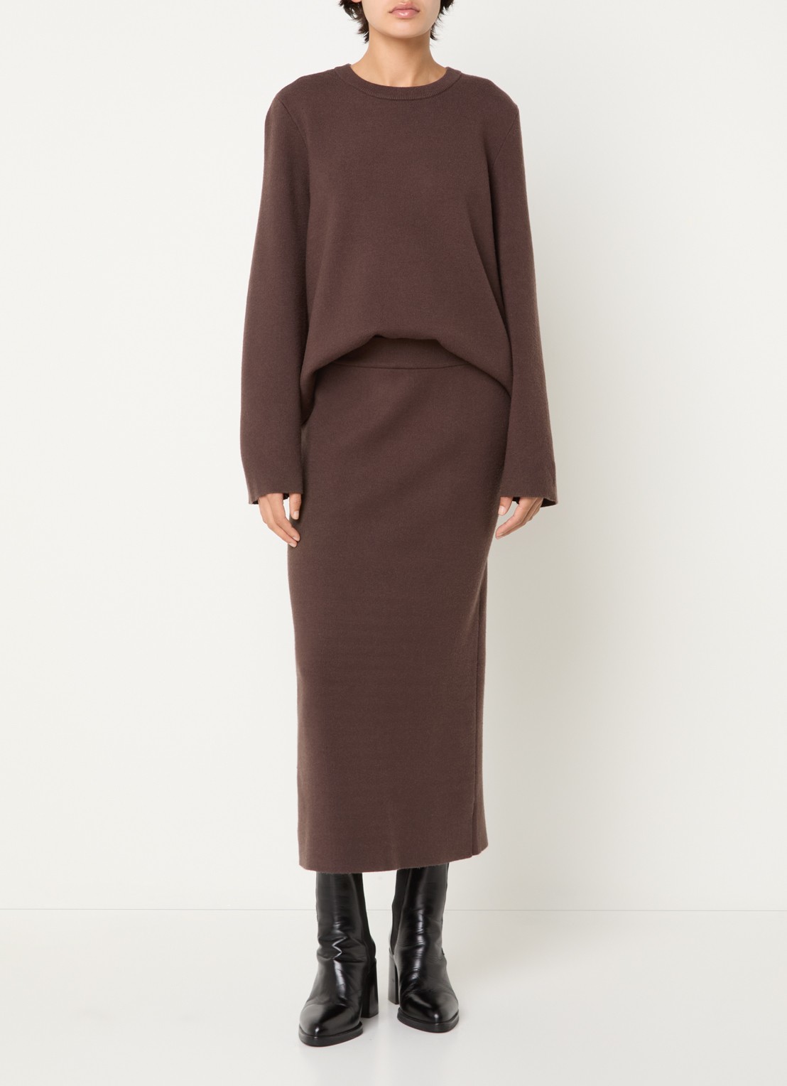 MSCH Copenhagen MSCHAgatha East fijngebreide pullover met ronde hals - voorkant 2 bruin