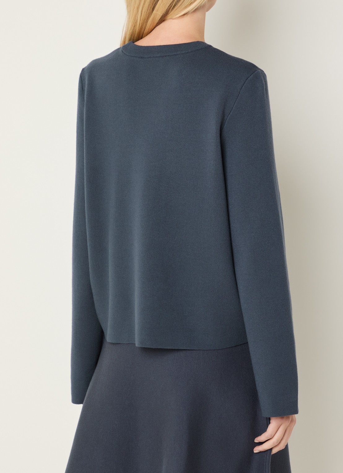 MSCH Copenhagen MSCHAgatha East fijngebreide pullover met ronde hals - achterkant indigo