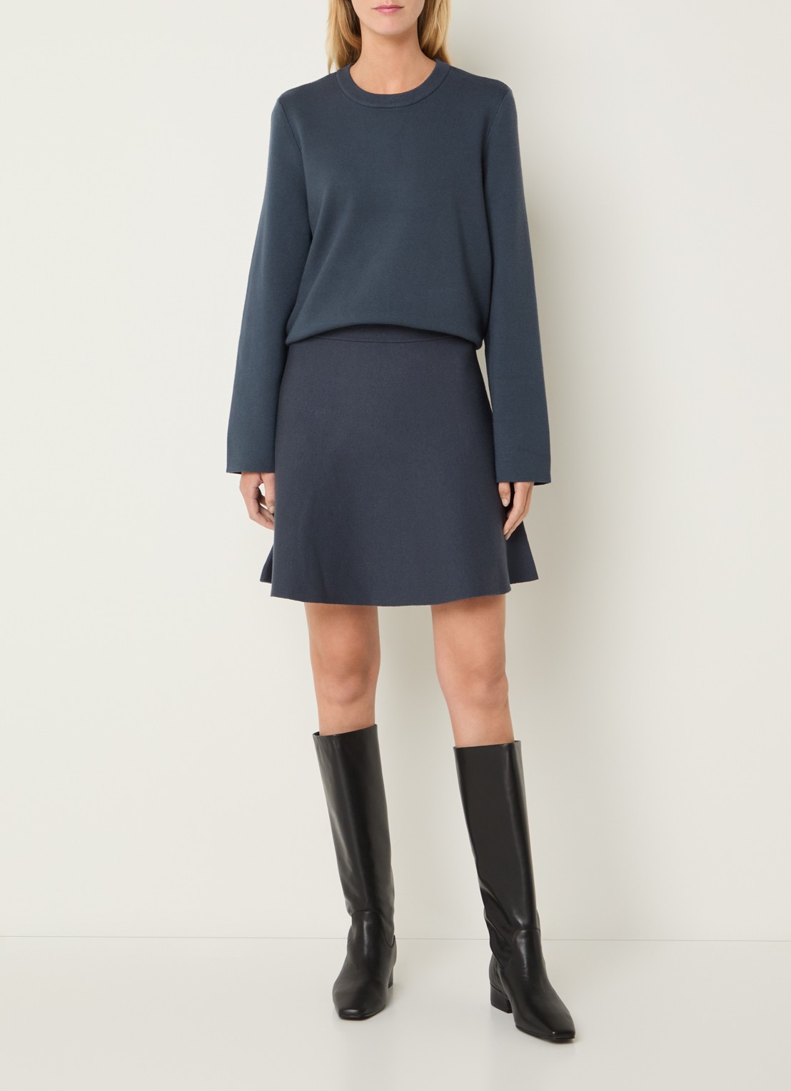 MSCH Copenhagen MSCHAgatha East fijngebreide pullover met ronde hals - voorkant 3 indigo