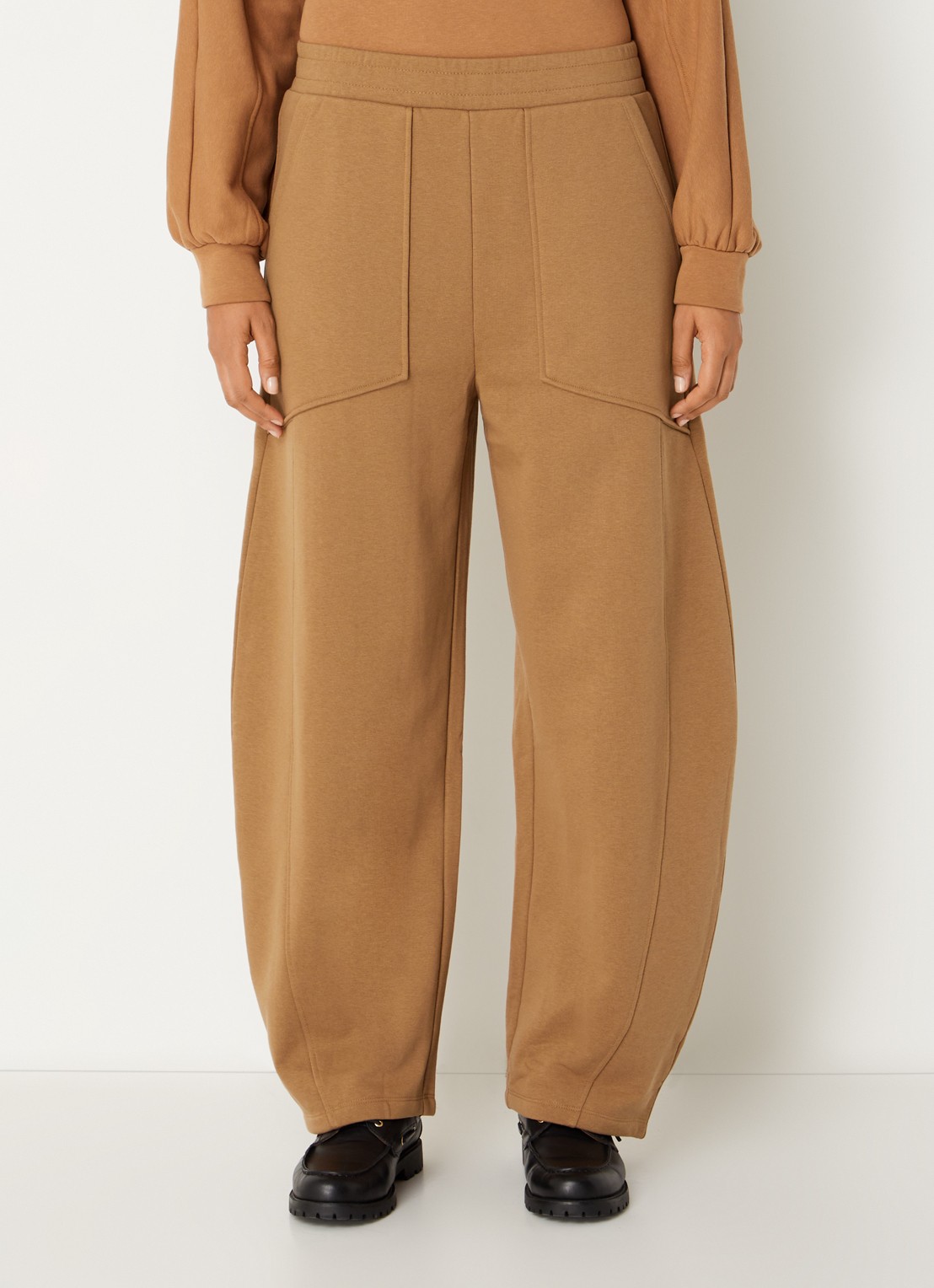 MSCH Copenhagen Mschbriena high waist tapered fit joggingbroek - detail 4 cognac