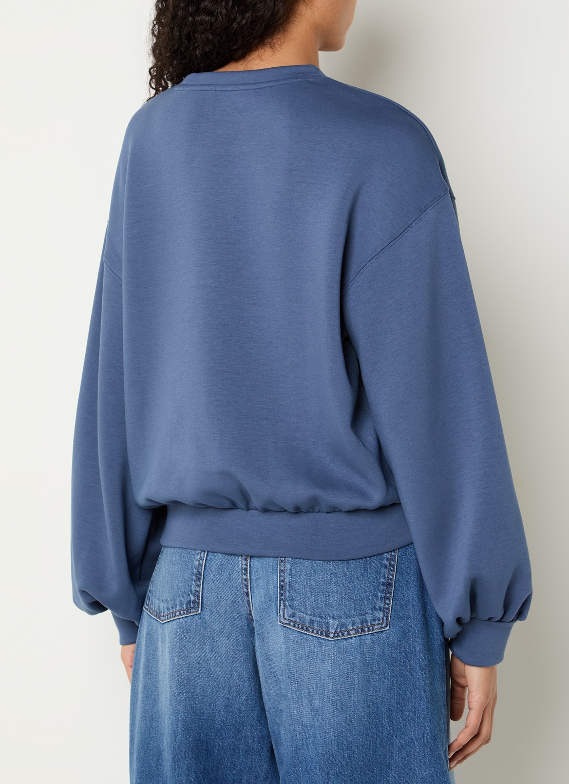 MSCH Copenhagen MSCHBrionna sweater met ballonmouwen - achterkant 3 blauw