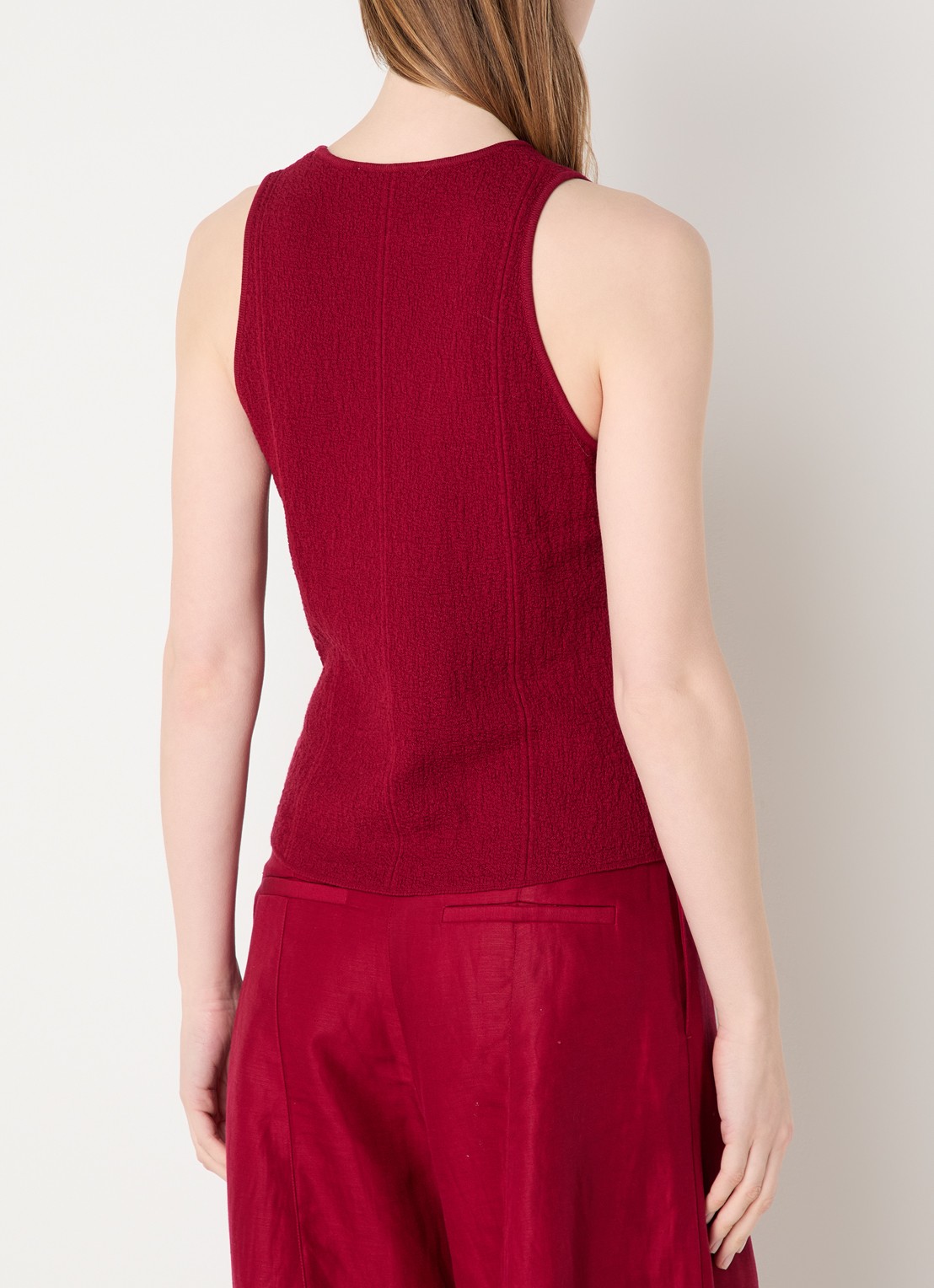 MSCH Copenhagen MSCHCharlitta grofgebreide tanktop - achterkant 3 donkerrood