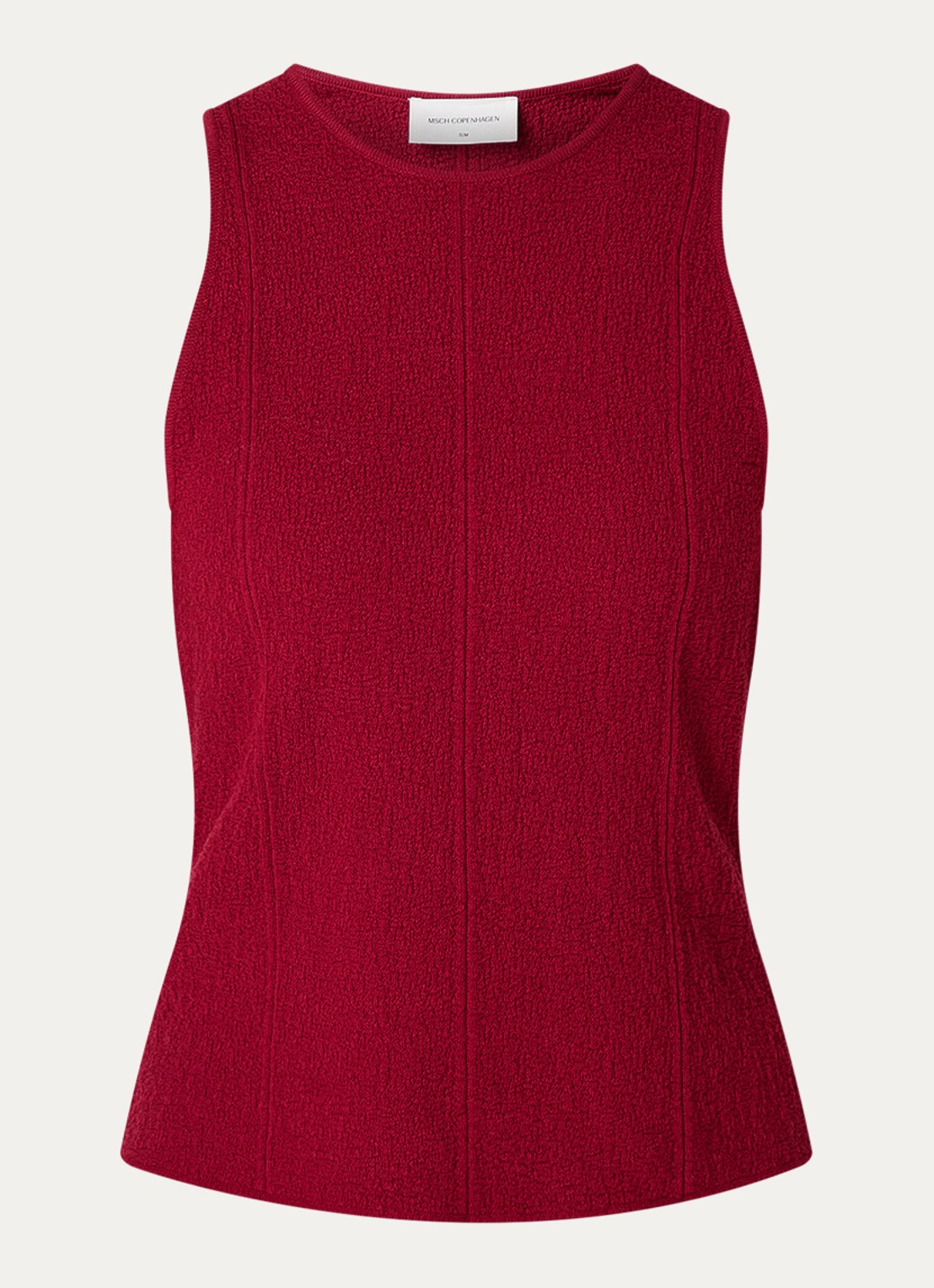 MSCH Copenhagen MSCHCharlitta grofgebreide tanktop - voorkant donkerrood