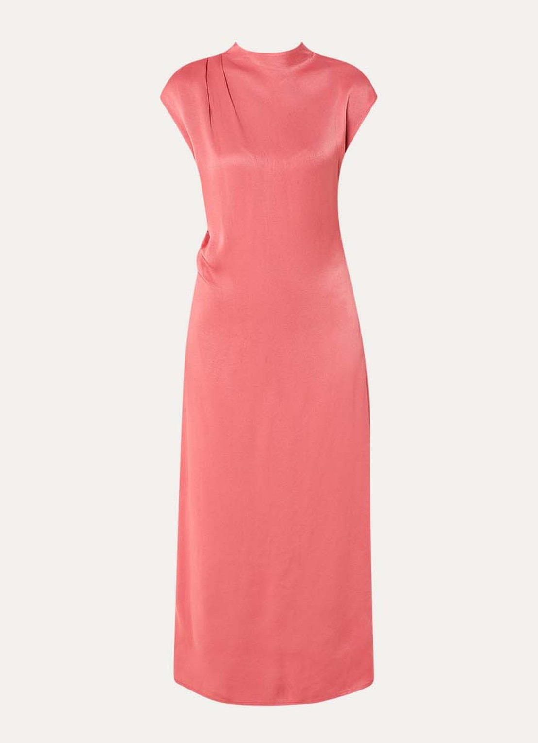 MSCH Copenhagen MSCHClark midi jurk met split - voorkant abrikoos