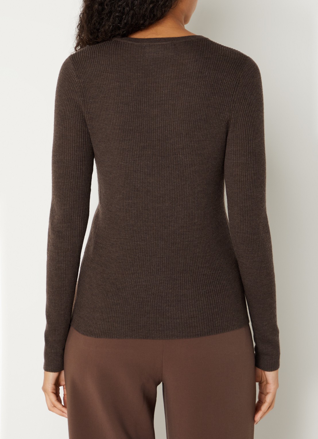 MSCH Copenhagen MSCHCriselle Avalina ribgebreide longsleeve - achterkant bruin