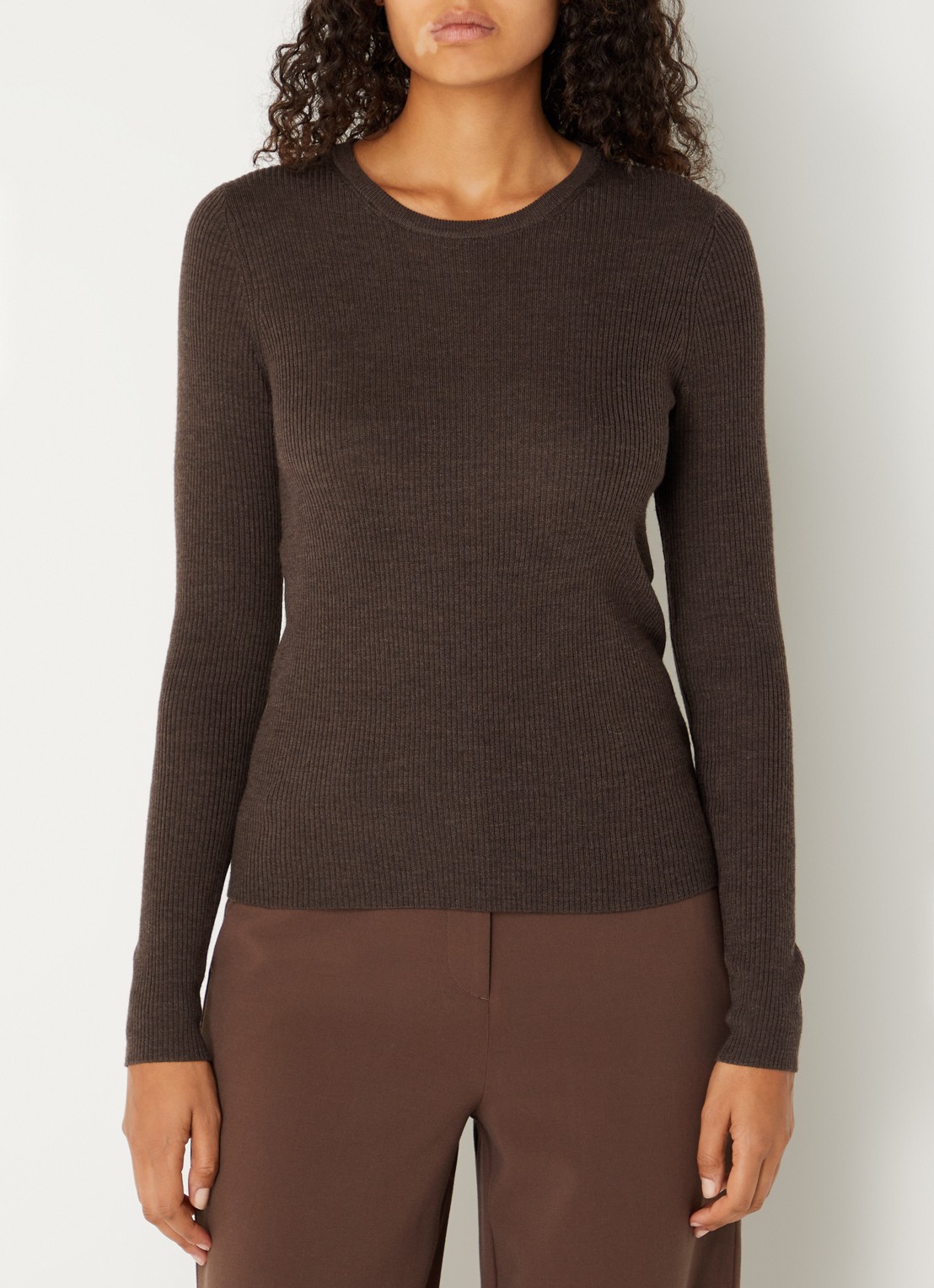 MSCH Copenhagen MSCHCriselle Avalina ribgebreide longsleeve - detail 2 bruin