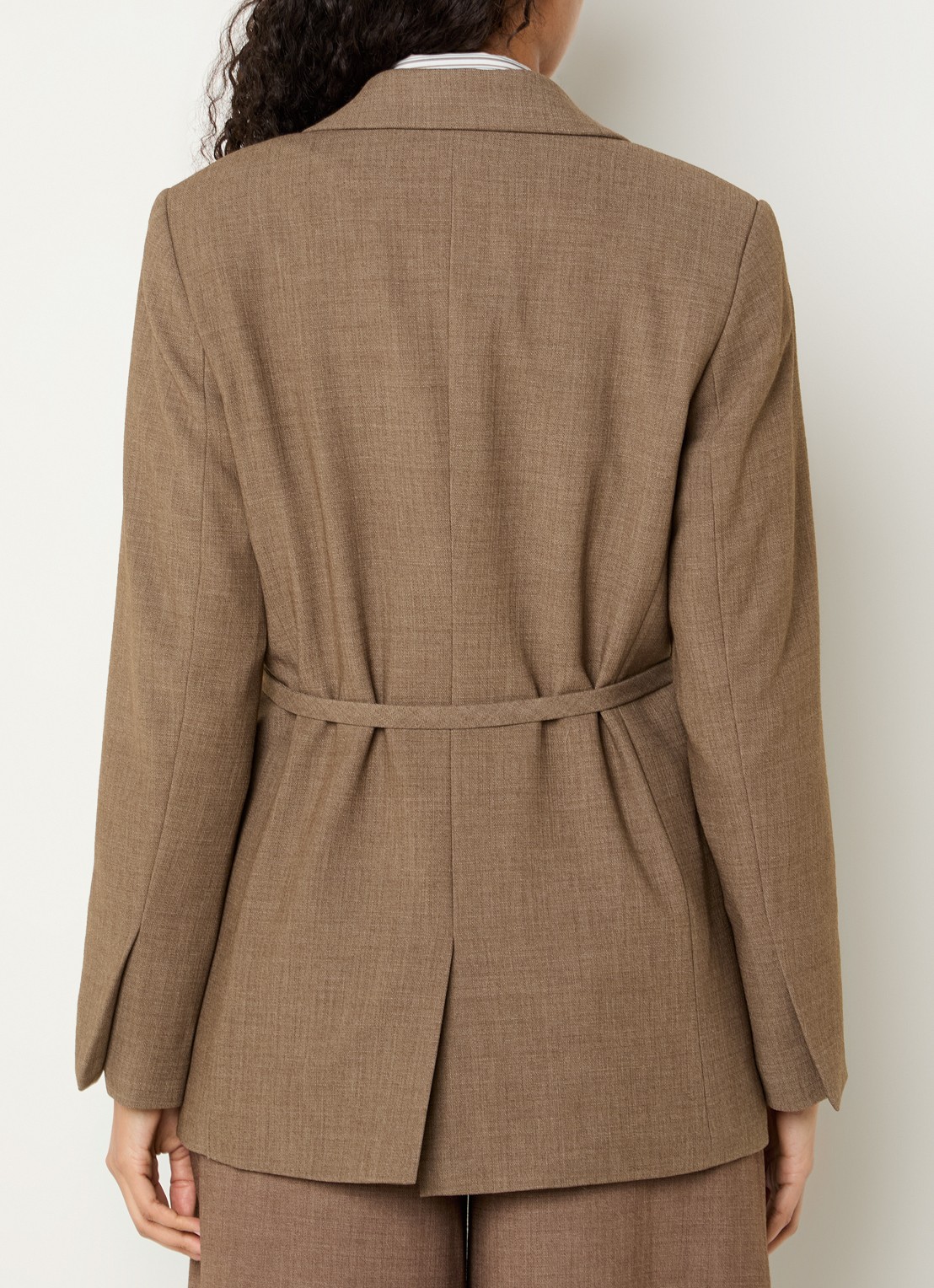 MSCH Copenhagen MSCHDarina blazer met strikceintuur en klepzakken - achterkant bruin