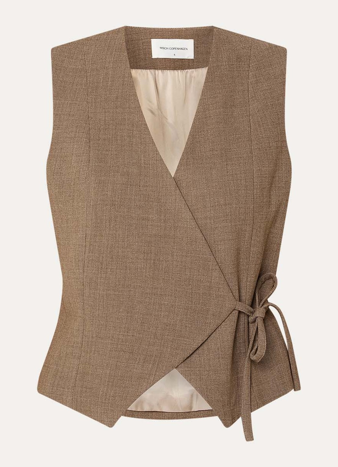 MSCH Copenhagen MSCHDarina gilet met gestikt detail - voorkant 3 zand