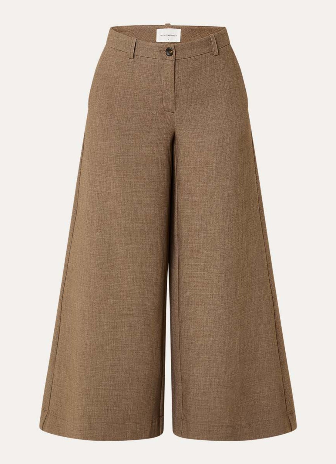 MSCH Copenhagen MSCHDarina high waist wide fit pantalon met steekzakken - voorkant bruin
