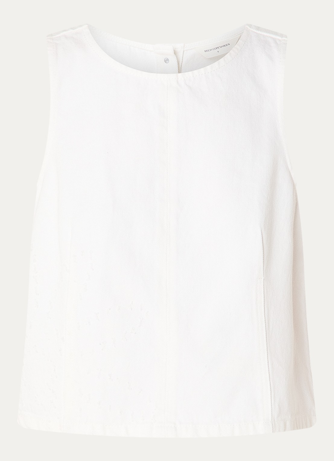 MSCH Copenhagen MSCHDexter top van denim  - voorkant 3 gebroken wit