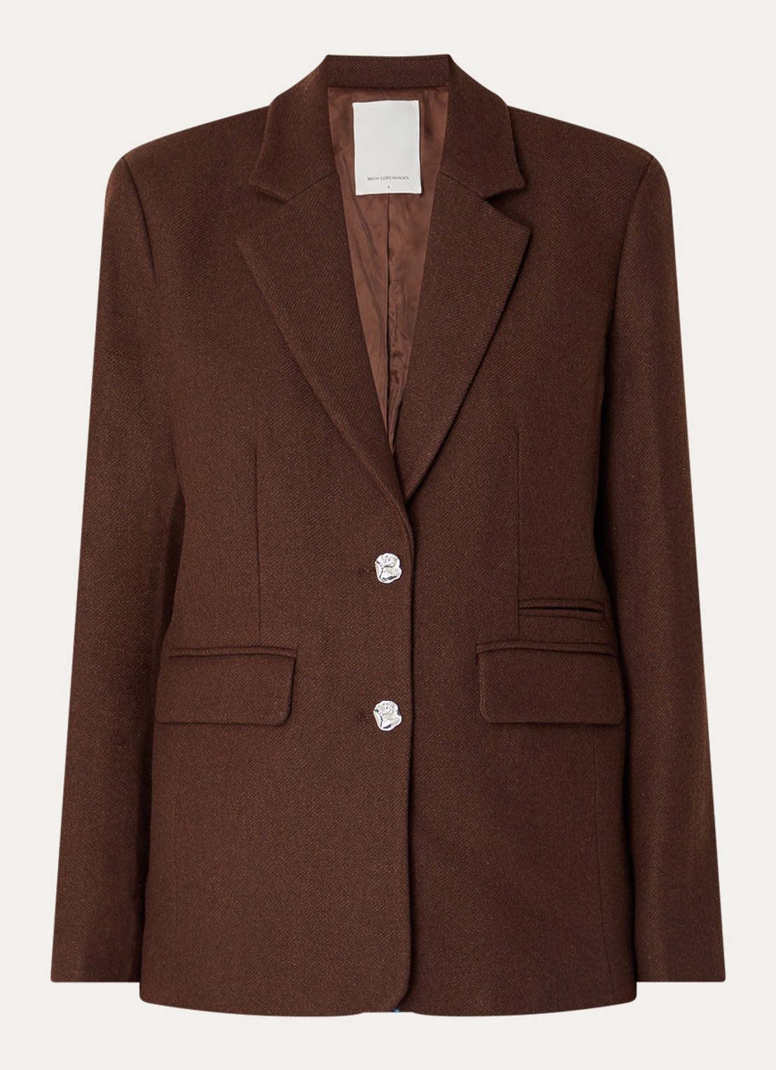 MSCH Copenhagen MSCHElliot blazer in wolblend met klepzakken - voorkant bruin