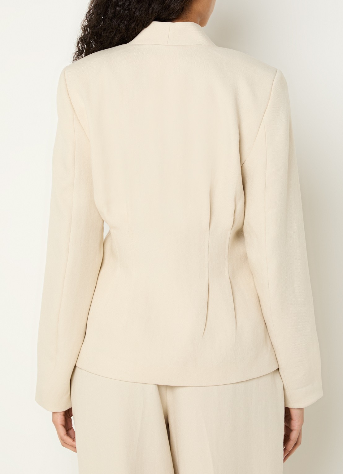 MSCH Copenhagen MSCHEsteriane blazer met plooidetail - achterkant 4 beige