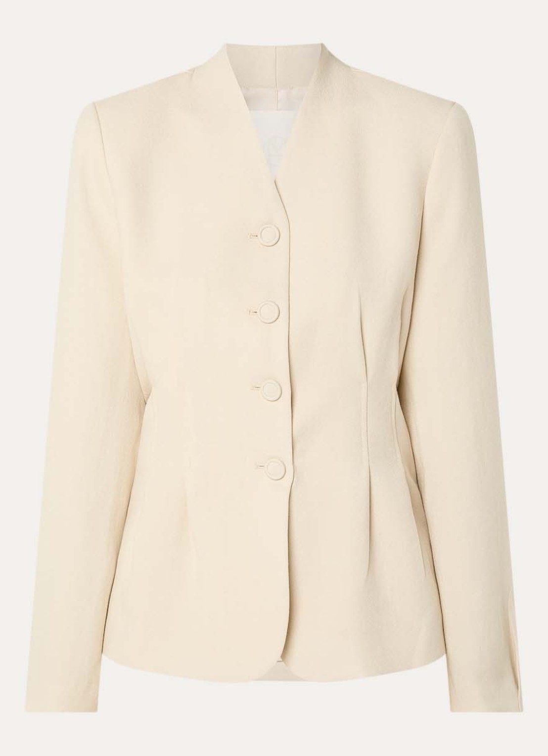MSCH Copenhagen MSCHEsteriane blazer met plooidetail - voorkant beige