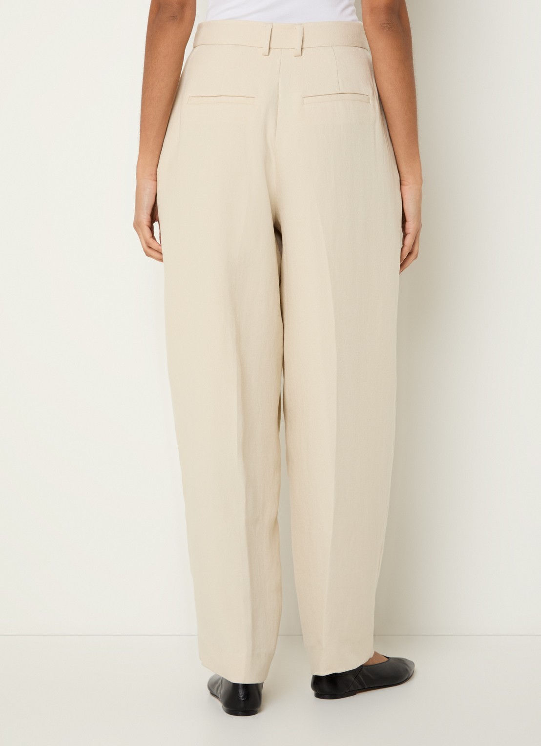 MSCH Copenhagen MSCHEsteriane high waist tapered fit pantalon met steekzakken - achterkant 4 beige