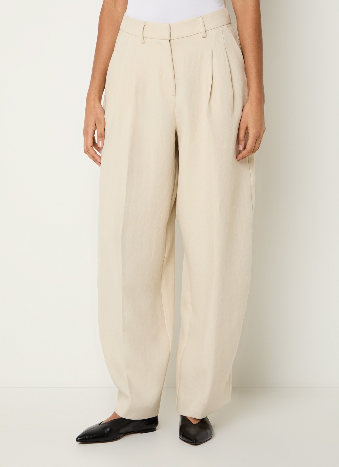 MSCH Copenhagen MSCHEsteriane high waist tapered fit pantalon met steekzakken - detail 3 beige