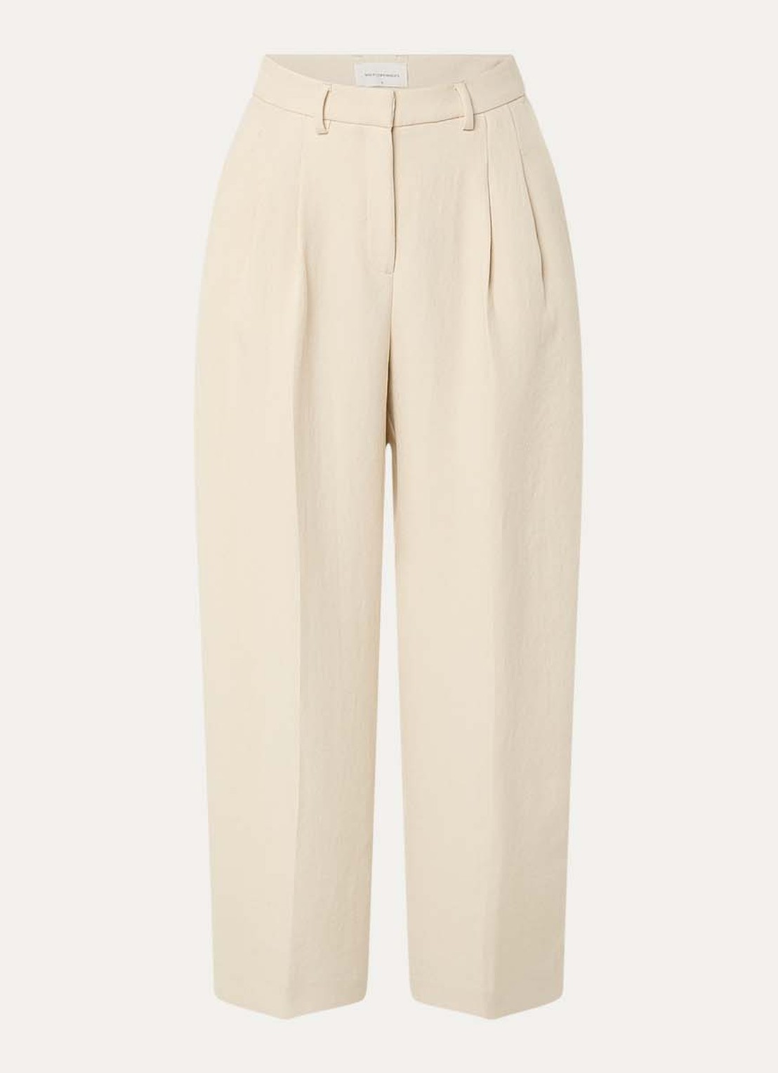MSCH Copenhagen MSCHEsteriane high waist tapered fit pantalon met steekzakken - voorkant beige