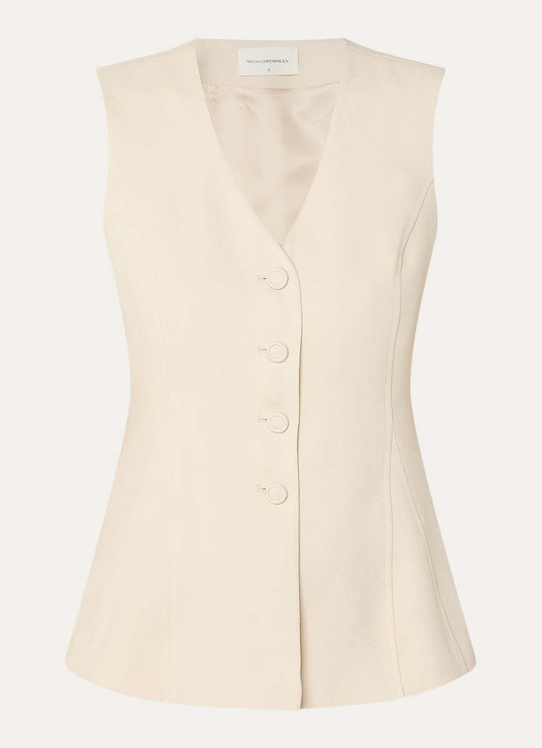 MSCH Copenhagen MSCHEsteriane mouwloze top met V-hals - voorkant 2 beige