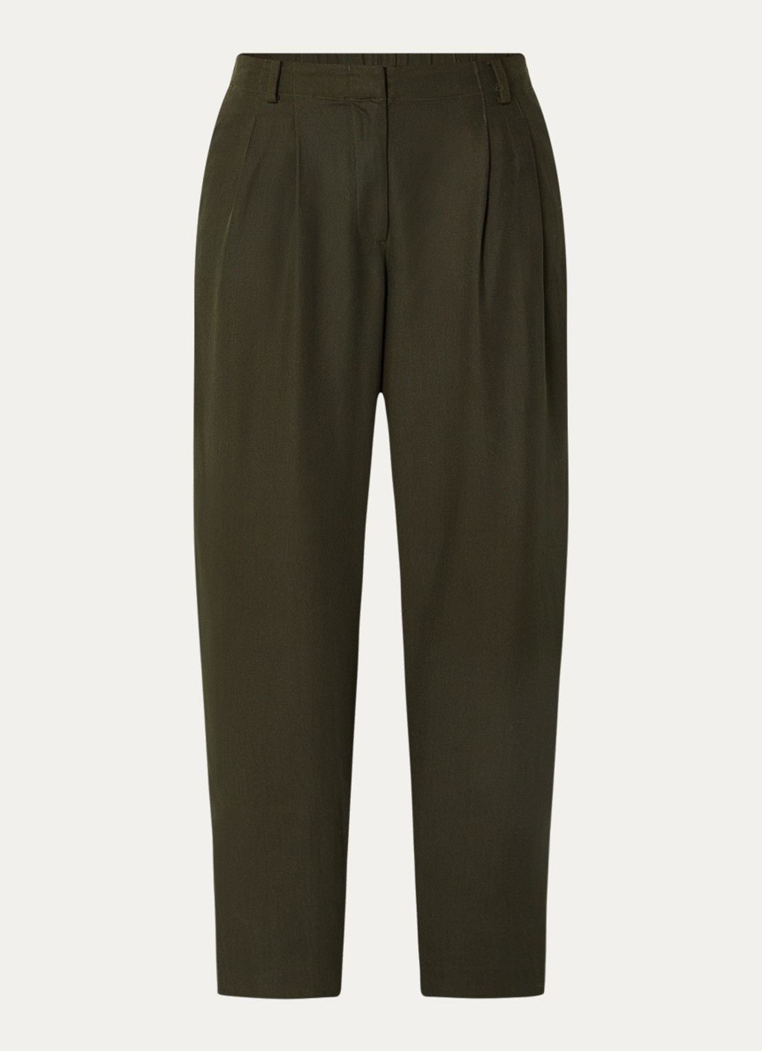 MSCH Copenhagen Mschesterika high waist wide fit pantalon  - voorkant 2 legergroen