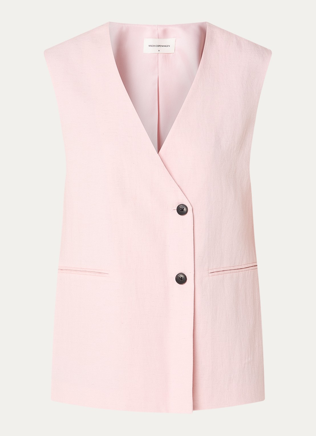 MSCH Copenhagen MSCHFranciska gilet in linnenblend - voorkant 3 lichtroze