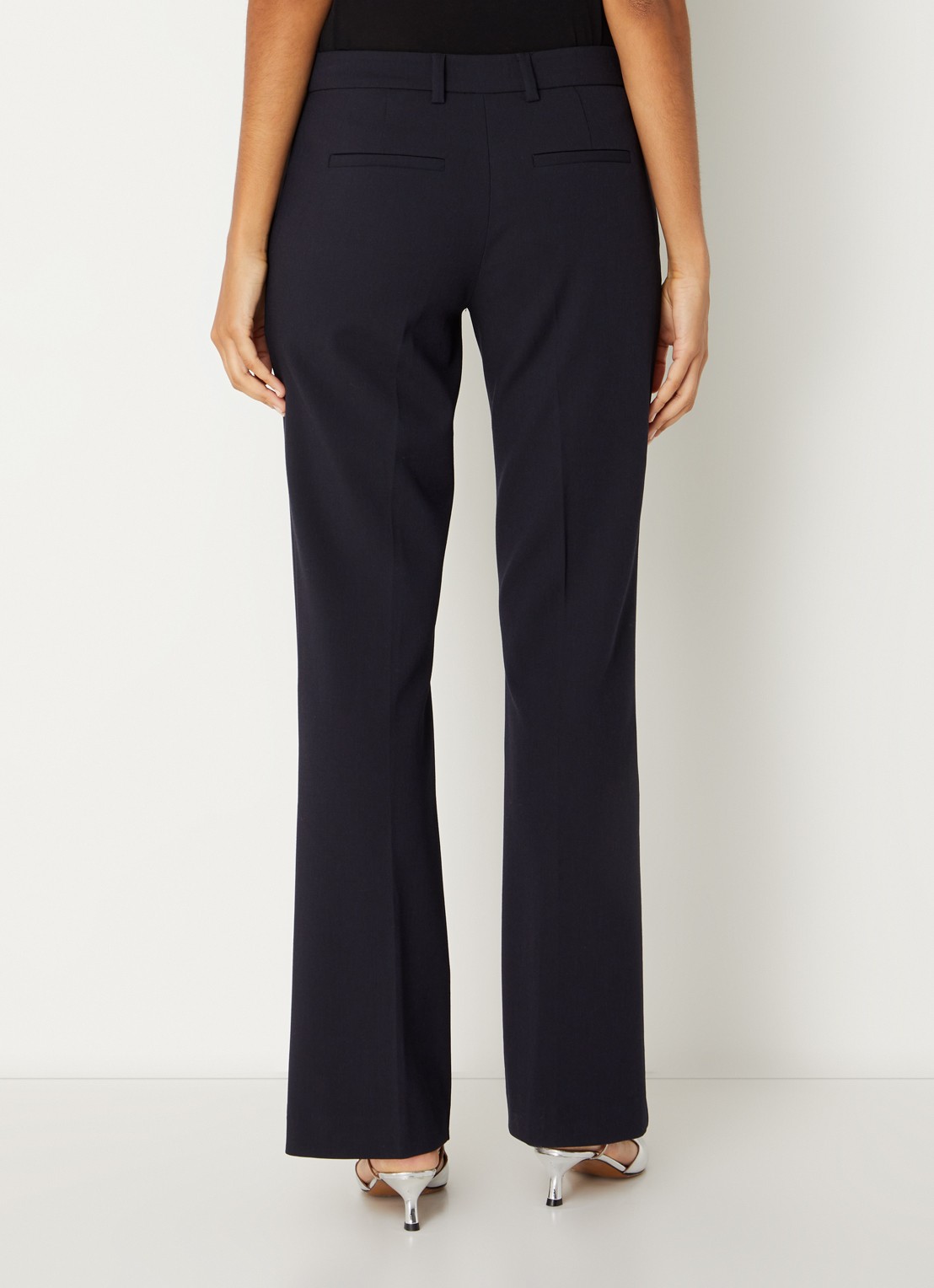 MSCH Copenhagen Mschfreylia high waist straight fit pantalon - achterkant donkerblauw