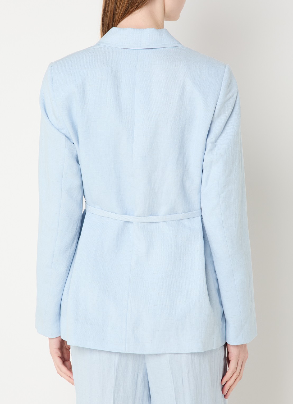MSCH Copenhagen MSCHGraciela blazer in linnenblend met strikceintuur - achterkant lichtblauw