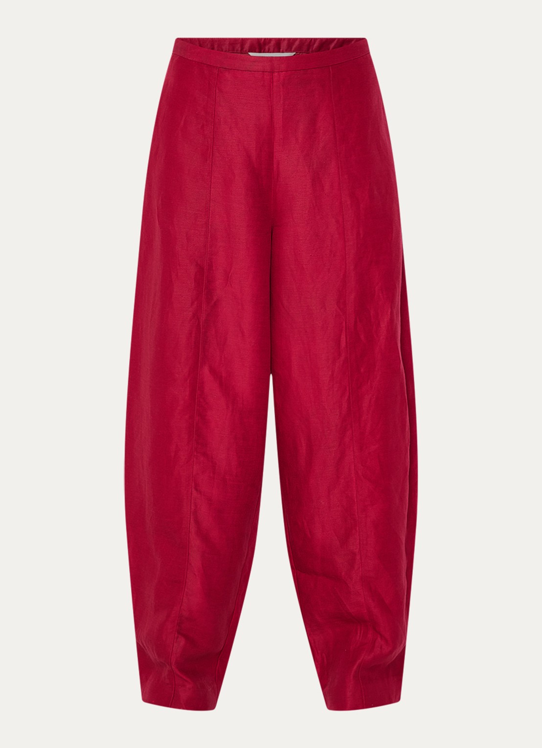 MSCH Copenhagen MSCHGraciela high waist balloon fit broek in linnenblend - voorkant 3 donkerrood