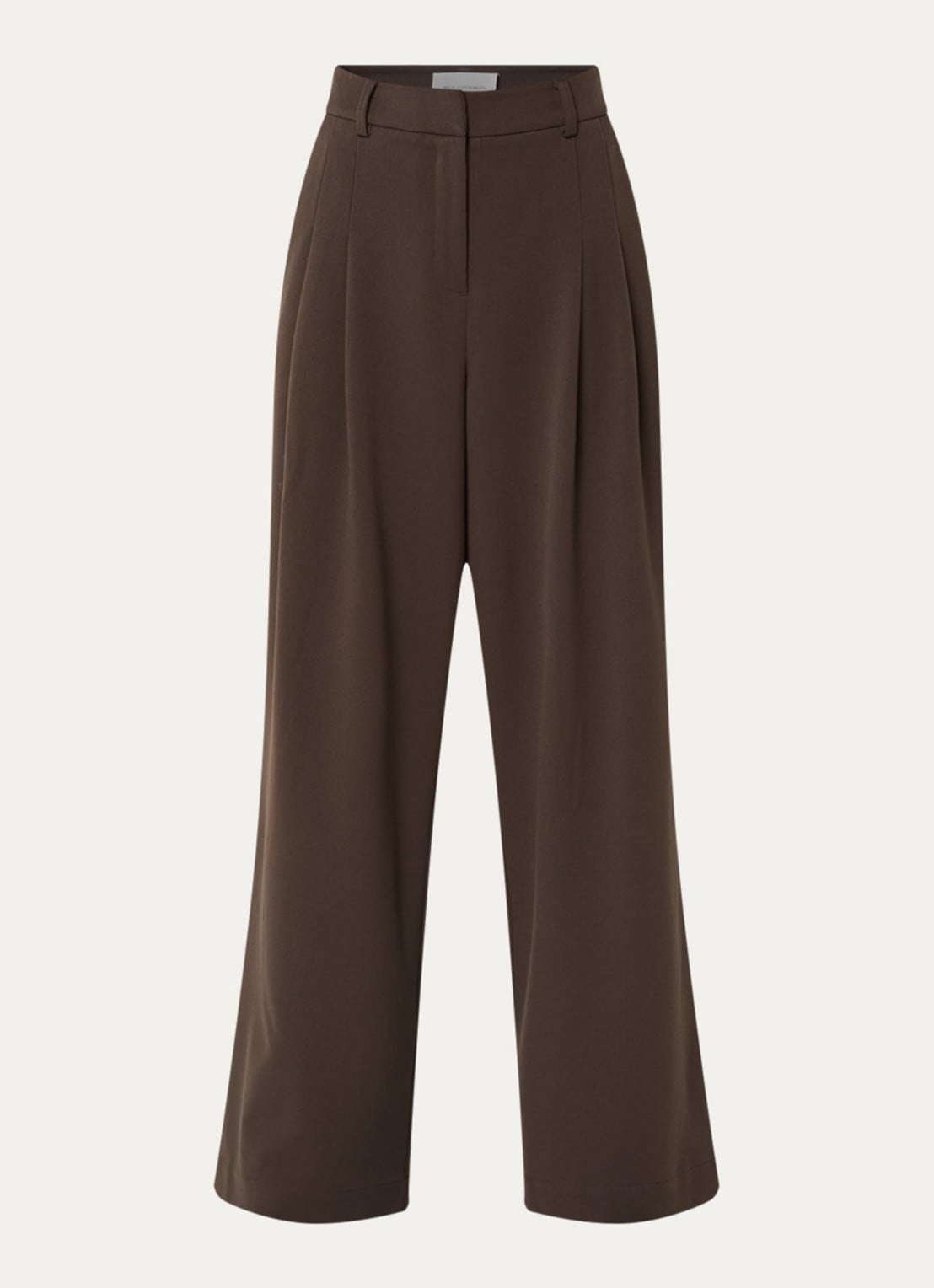 MSCH Copenhagen MSCHHenrika high waist loose fit pantalon met plooidetail - voorkant bruin