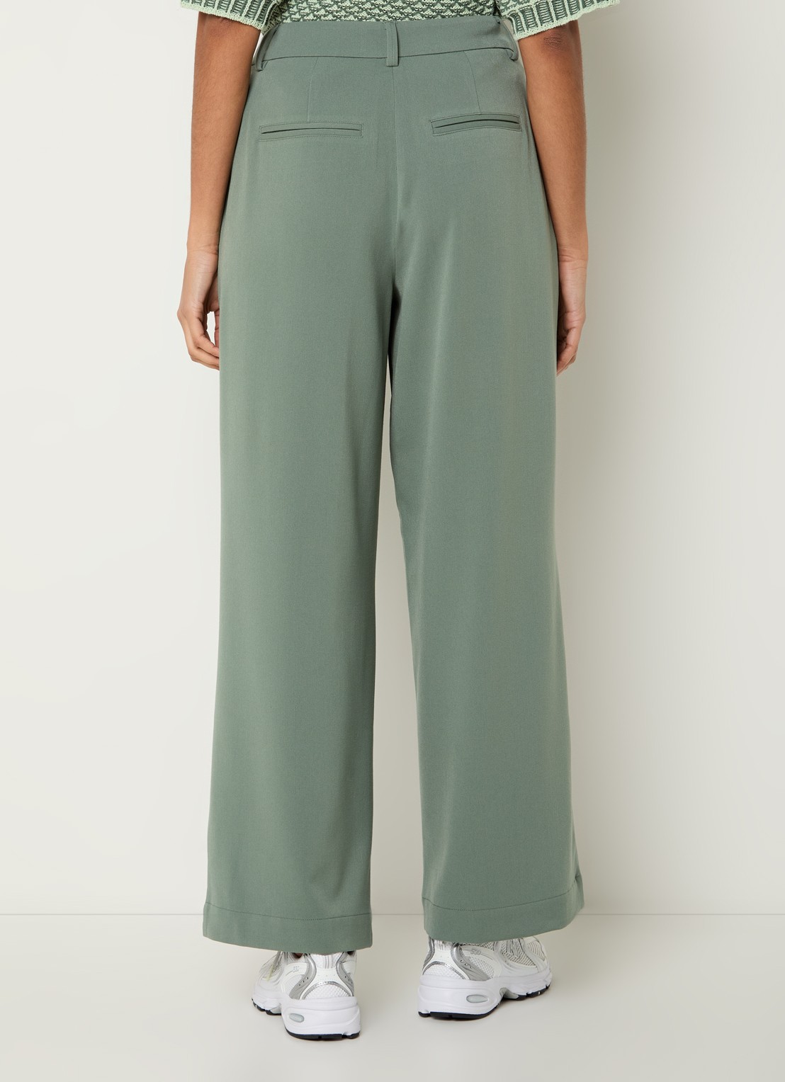 MSCH Copenhagen MSCHHenrika high waist loose fit pantalon met steekzakken - achterkant groen