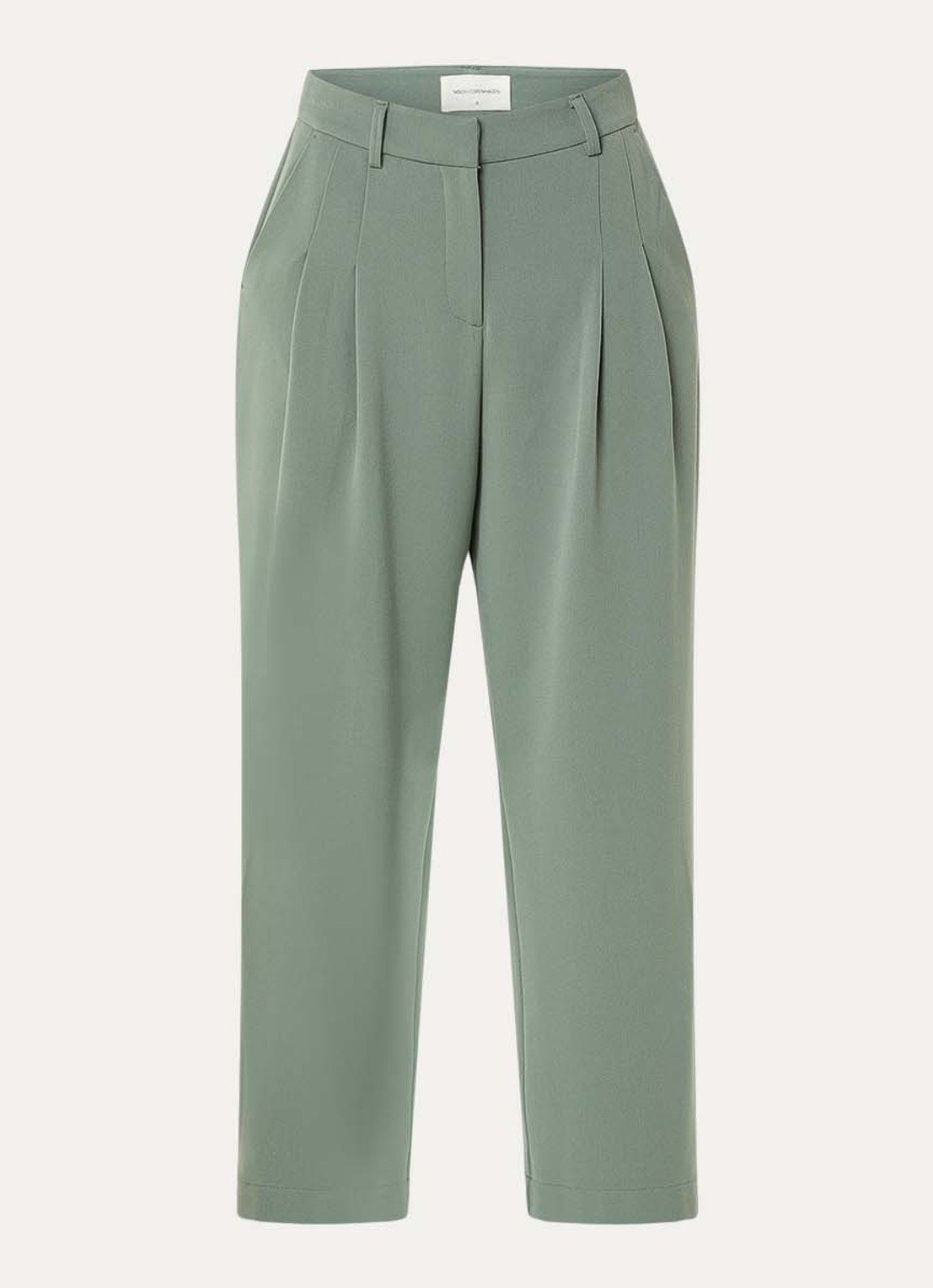 MSCH Copenhagen MSCHHenrika high waist loose fit pantalon met steekzakken - voorkant 2 groen