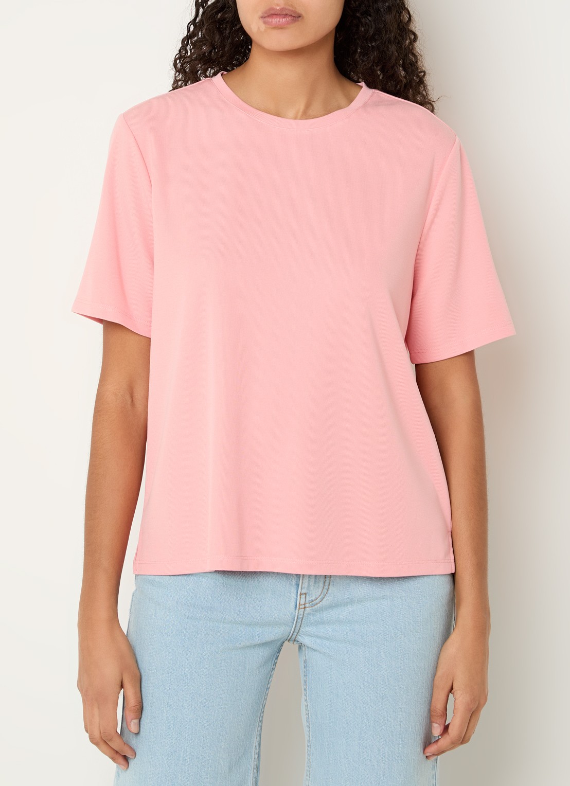 MSCH Copenhagen MSCHJacey T-shirt met ribstructuur - detail 4 roze