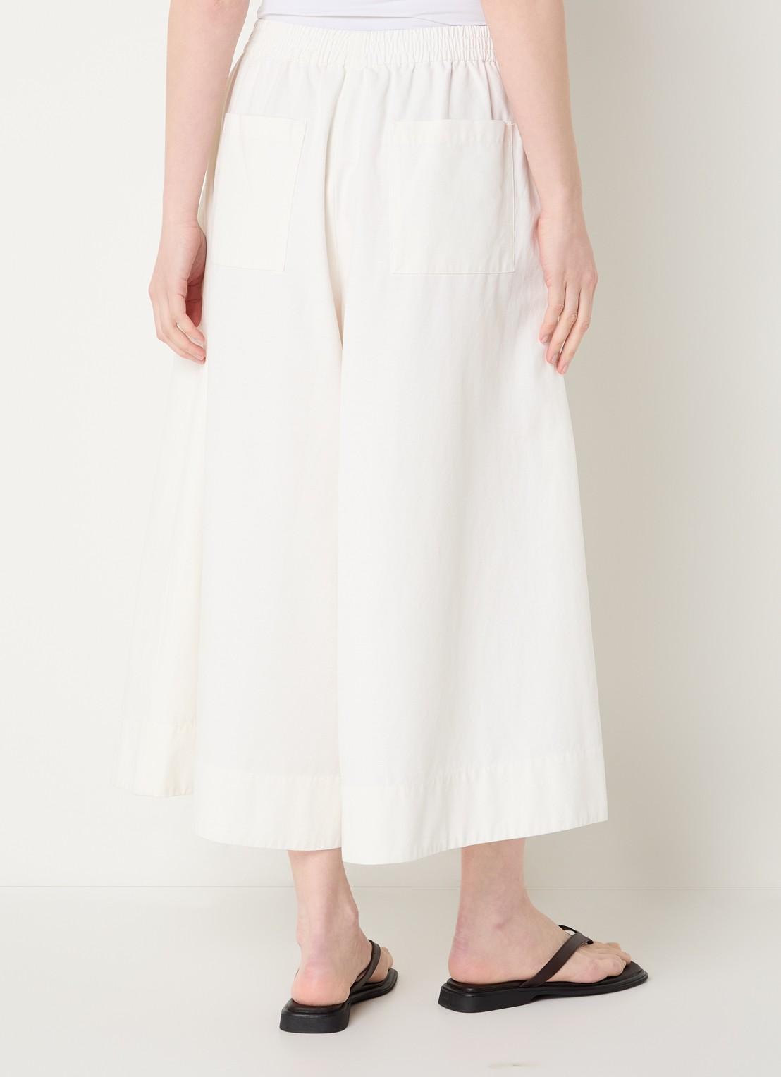MSCH Copenhagen MSCHJosilyn high waist wide fit culotte met steekzakken - achterkant 4 wit