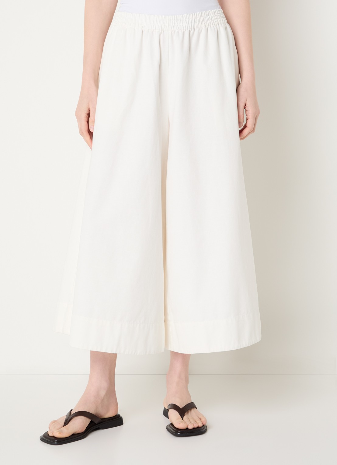 MSCH Copenhagen MSCHJosilyn high waist wide fit culotte met steekzakken - detail 3 wit