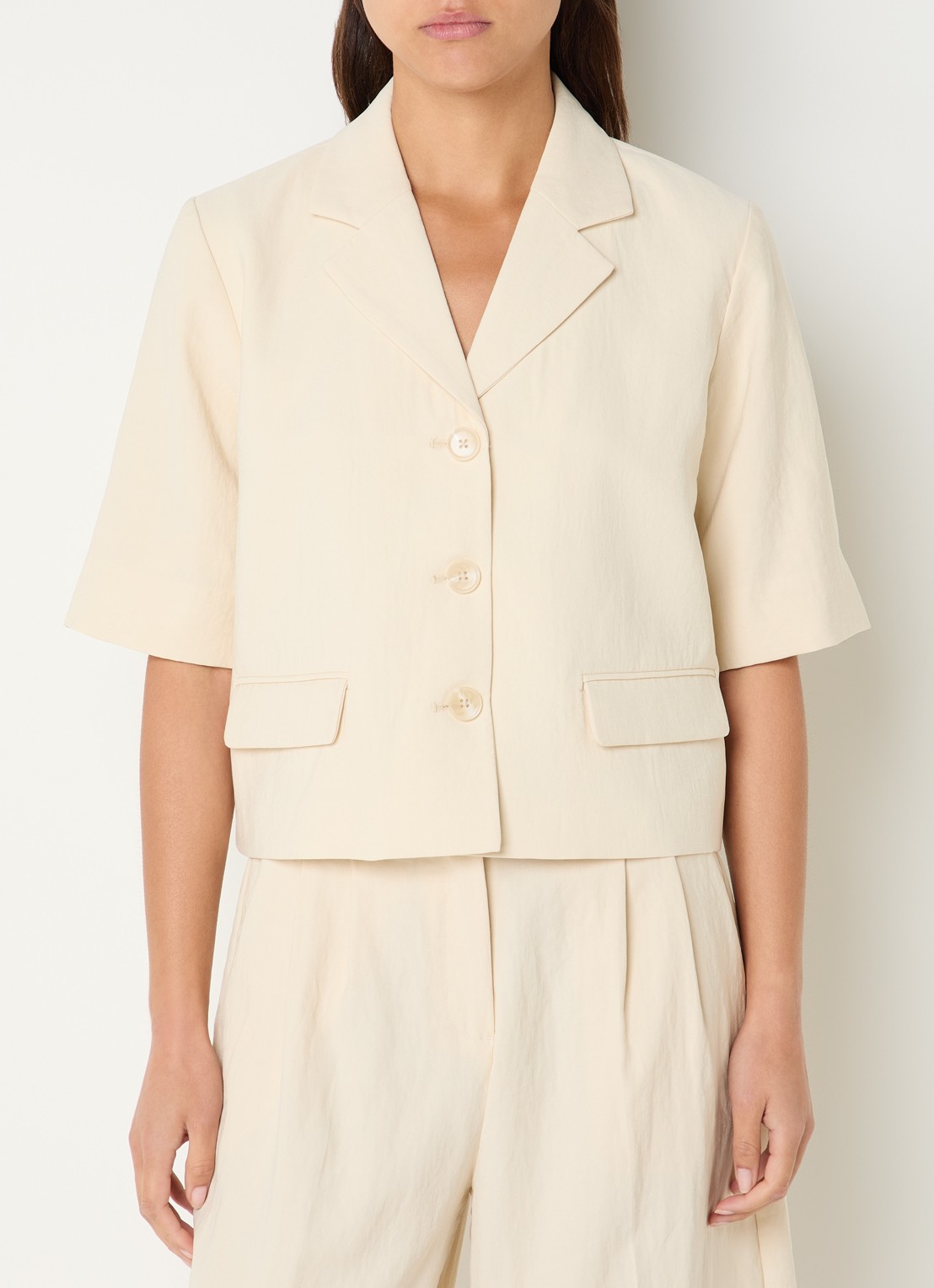 MSCH Copenhagen MSCHKeeley blouse met klepzakken - detail 2 beige
