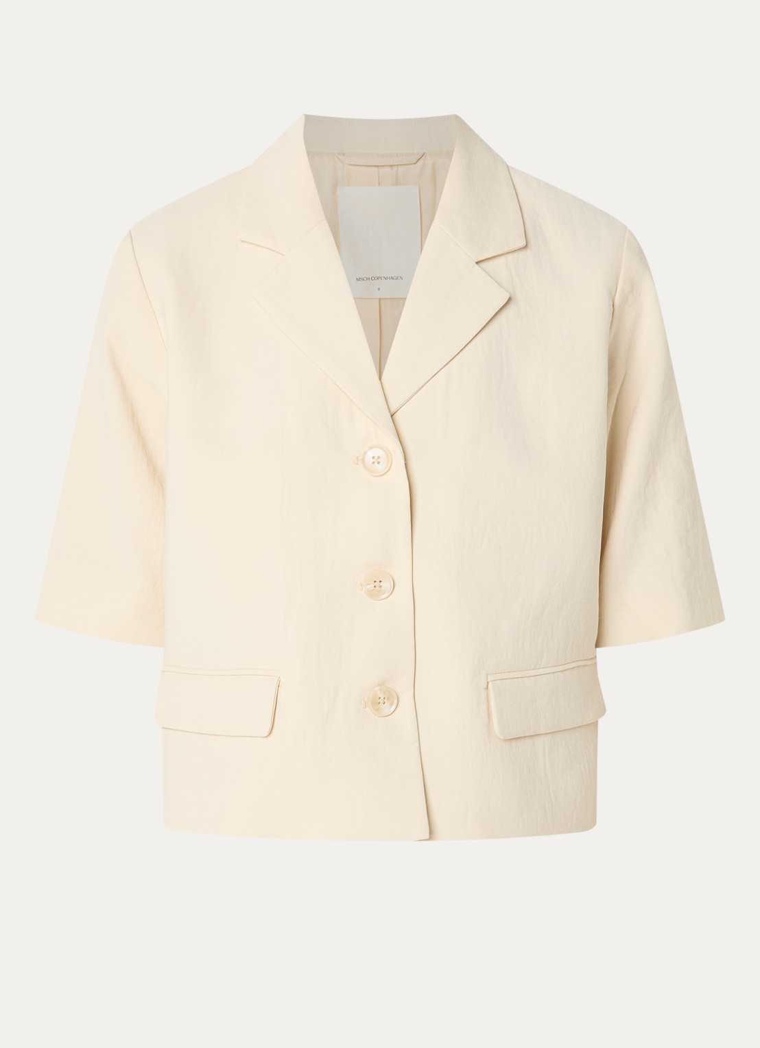 MSCH Copenhagen MSCHKeeley blouse met klepzakken - voorkant 3 beige
