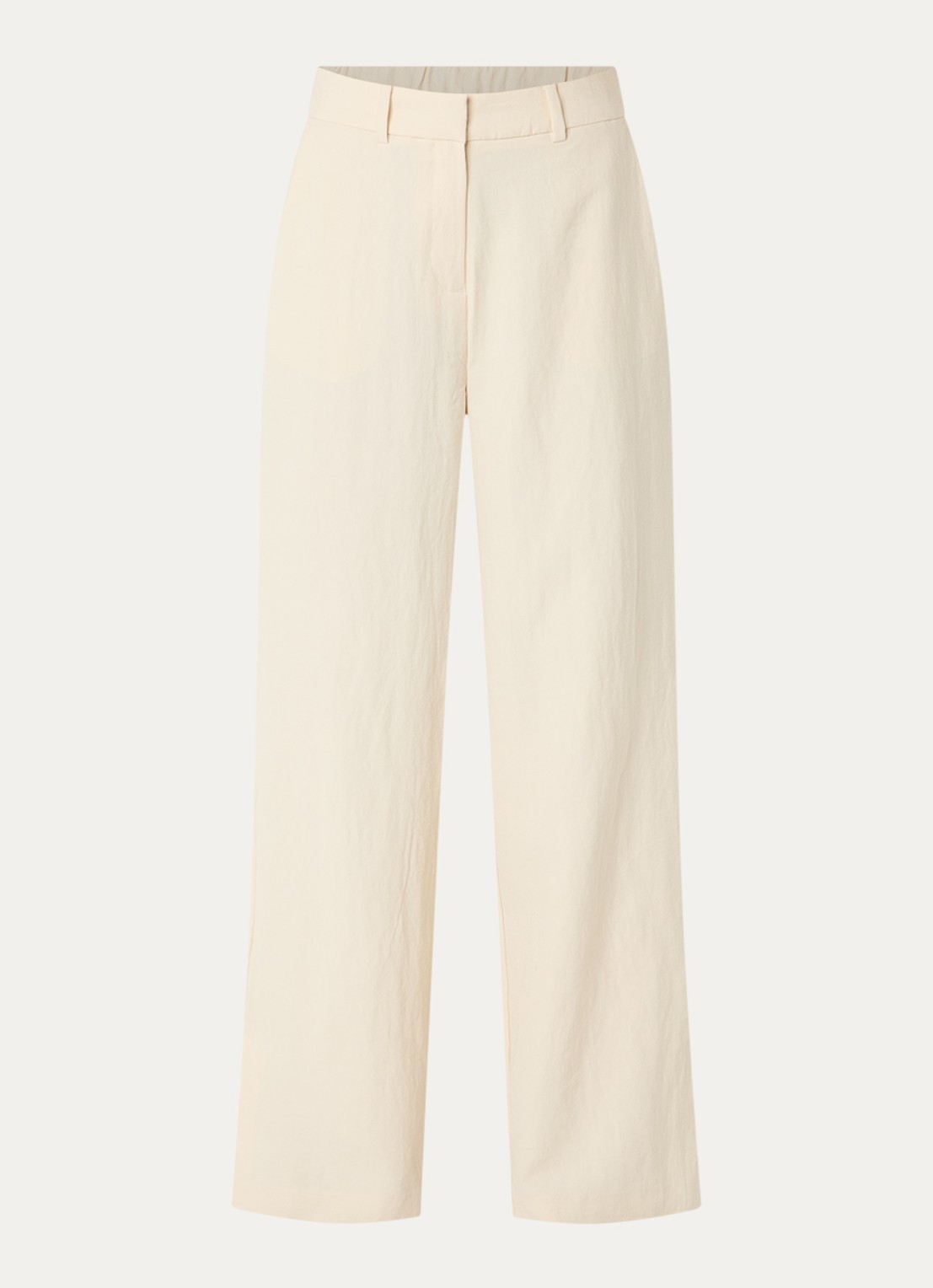 MSCH Copenhagen MSCHKeeley high waist wide fit pantalon met steekzakken - voorkant beige