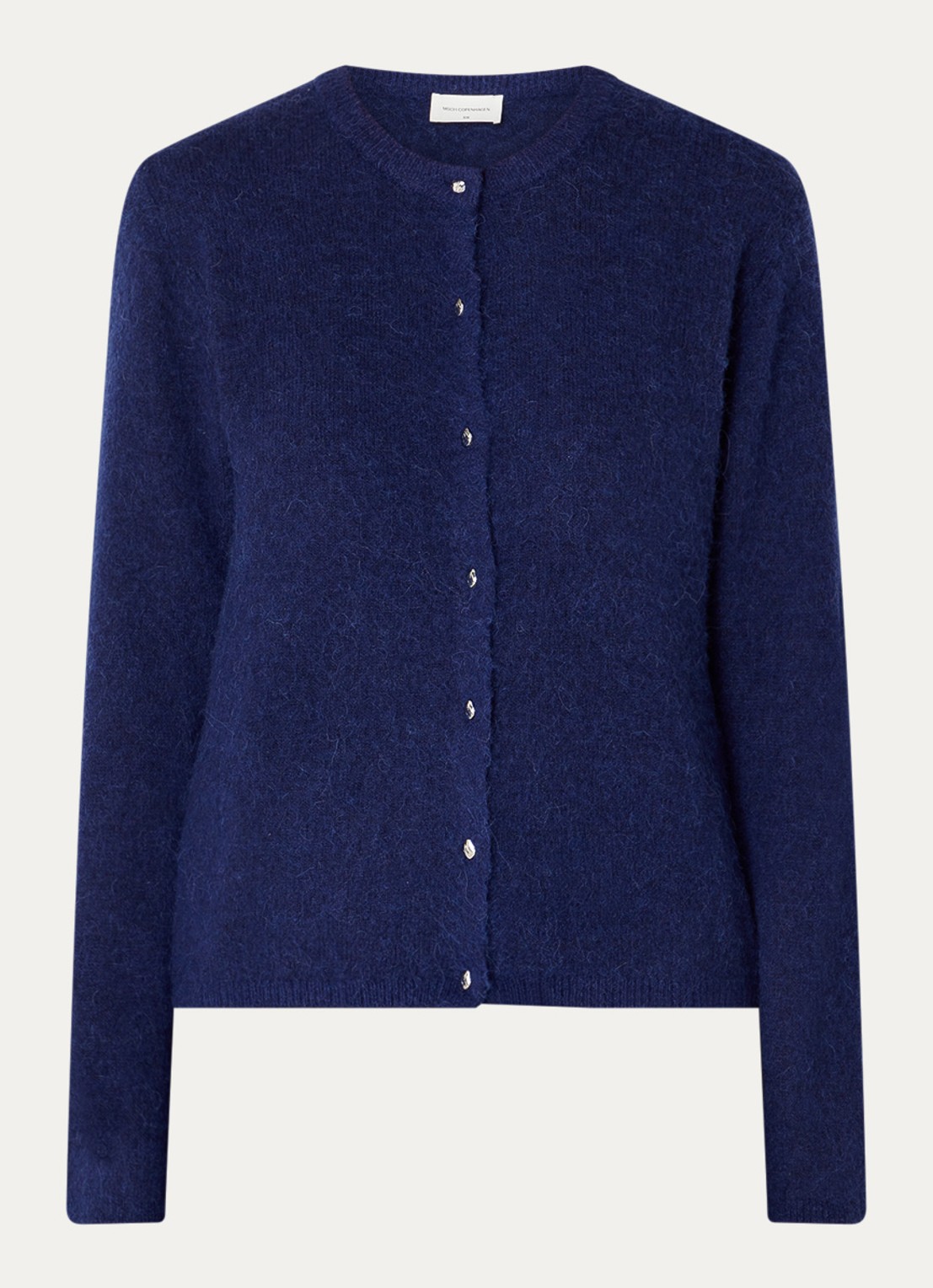 MSCH Copenhagen Mschkellsey grofgebreid vest in wolblend - voorkant donkerblauw