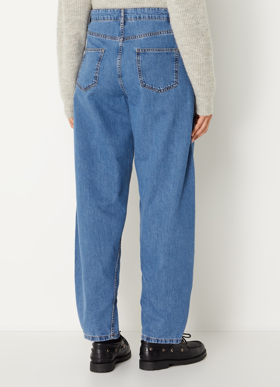MSCH Copenhagen MSCHKobane high waist tapered jeans in medium wassing - achterkant indigo