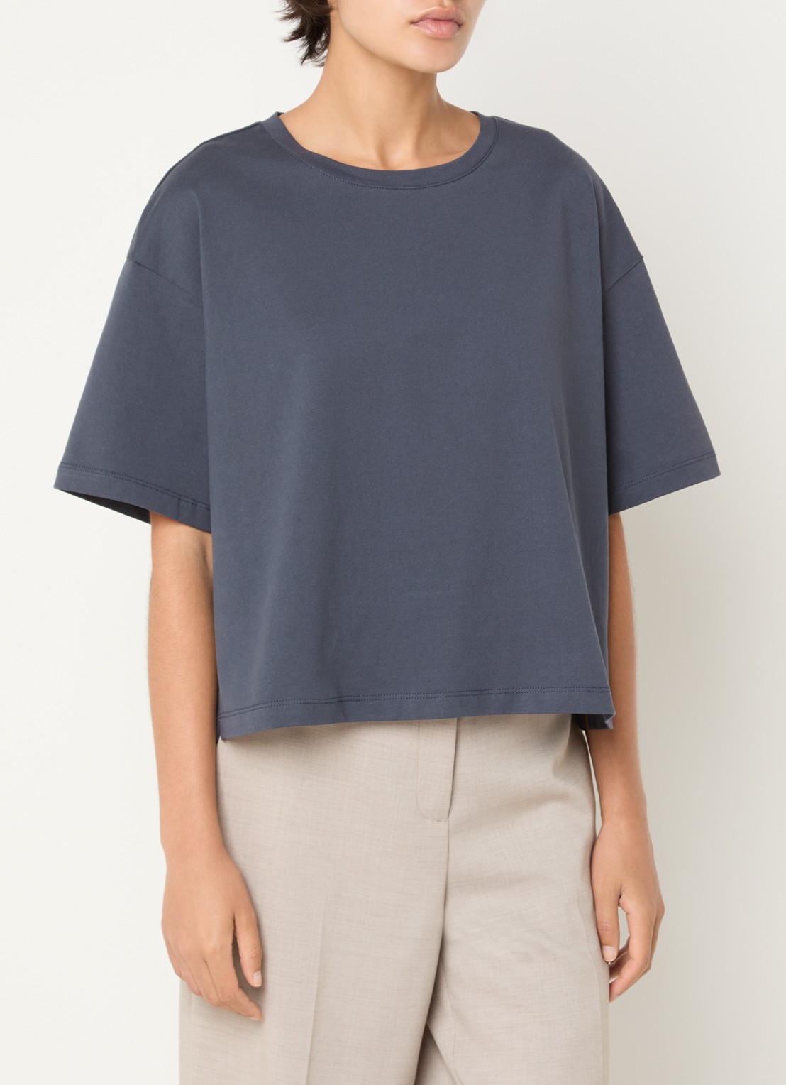 MSCH Copenhagen MSCHLeana T-shirt met ronde hals - detail 3 staalblauw