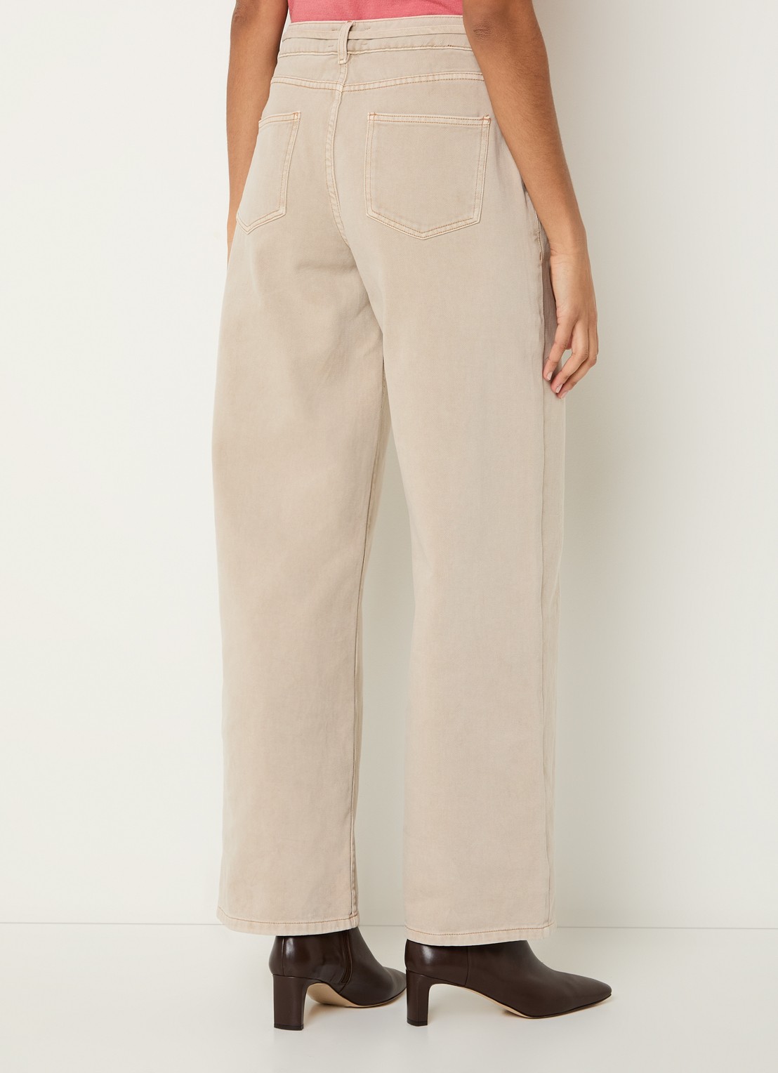 MSCH Copenhagen MSCHLio high waist regular fit jeans met gekleurde wassing - achterkant beige
