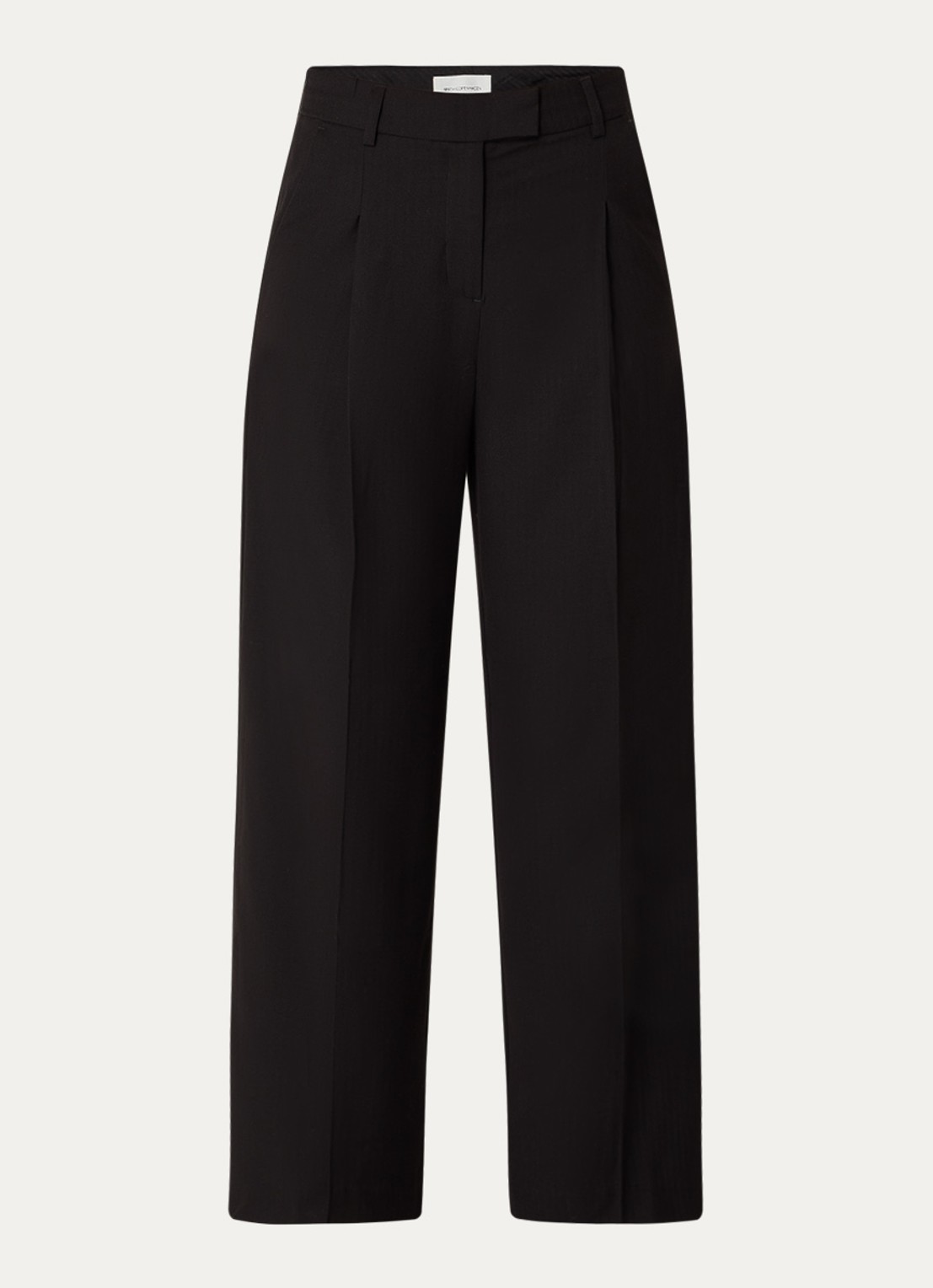 MSCH Copenhagen MSCHMachella high waist wide fit pantalon met steekzakken - voorkant zwart