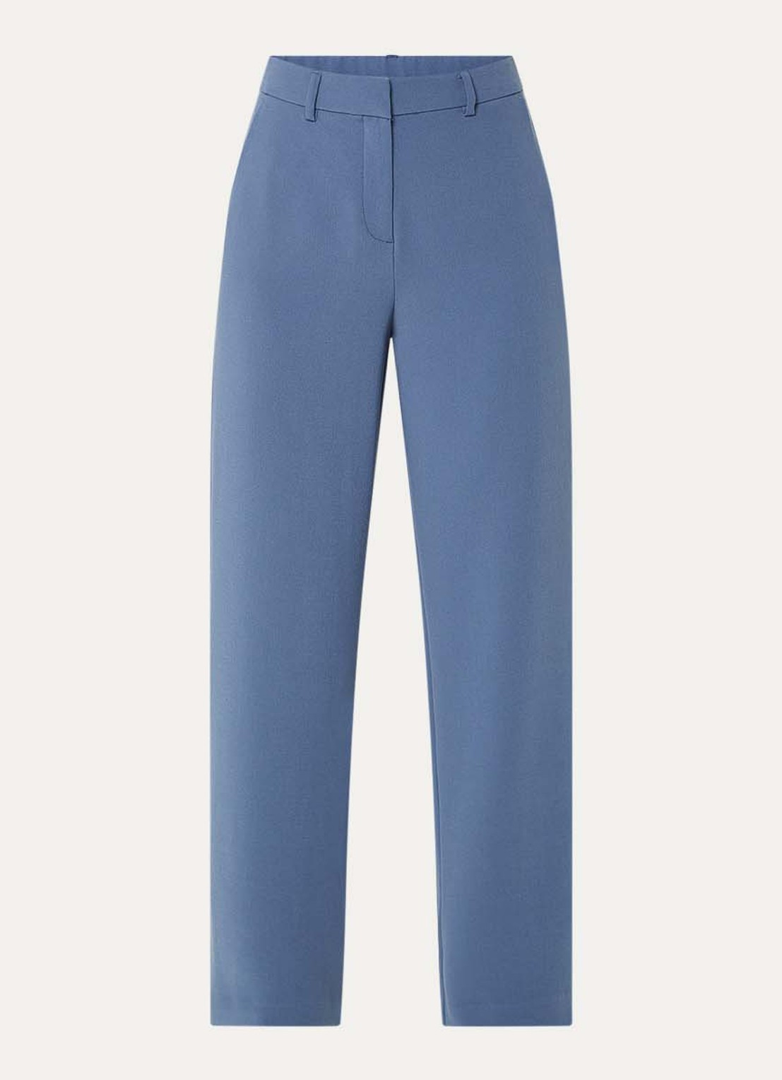 MSCH Copenhagen MSCHMacy high waist wide fit pantalon met steekzakken - voorkant 2 staalblauw