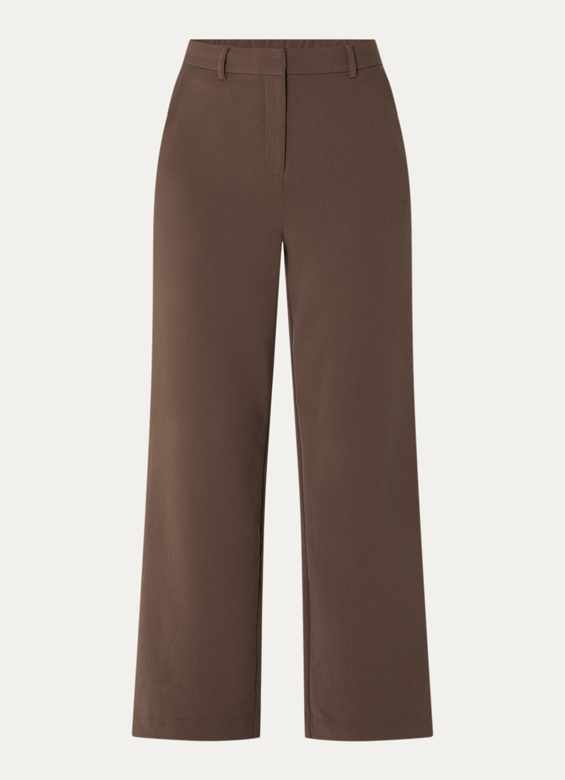 MSCH Copenhagen MSCHMacy Michelle high waist straight fit pantalon met steekzakken - voorkant 2 bruin