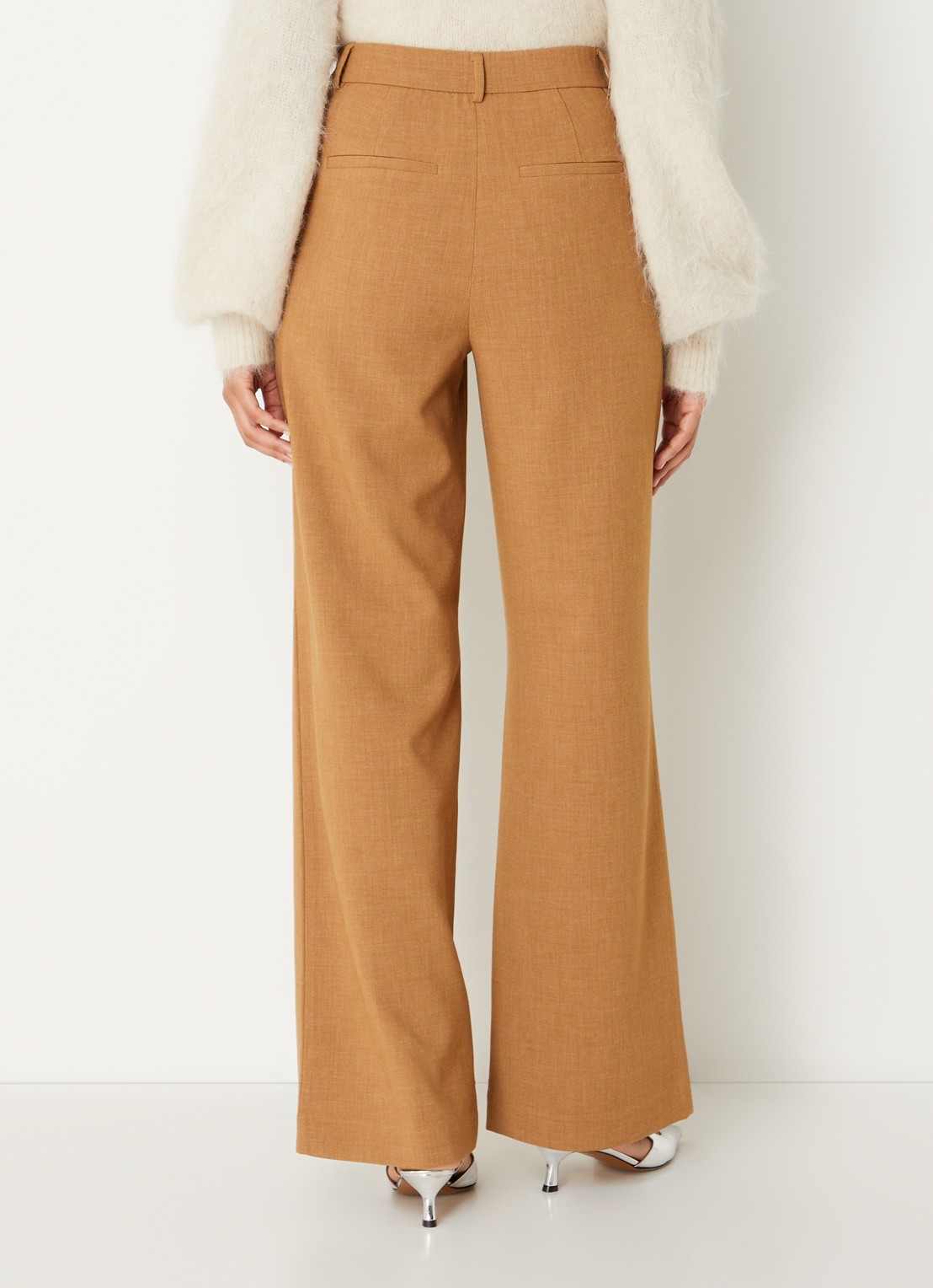MSCH Copenhagen MSCHMacy Michelle high waist straight fit pantalon met steekzakken - achterkant camel