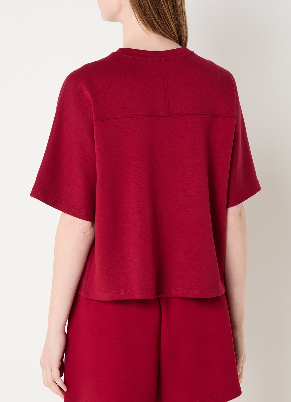 MSCH Copenhagen MSCHMaelee T-shirt met siernaad - achterkant 4 donkerrood