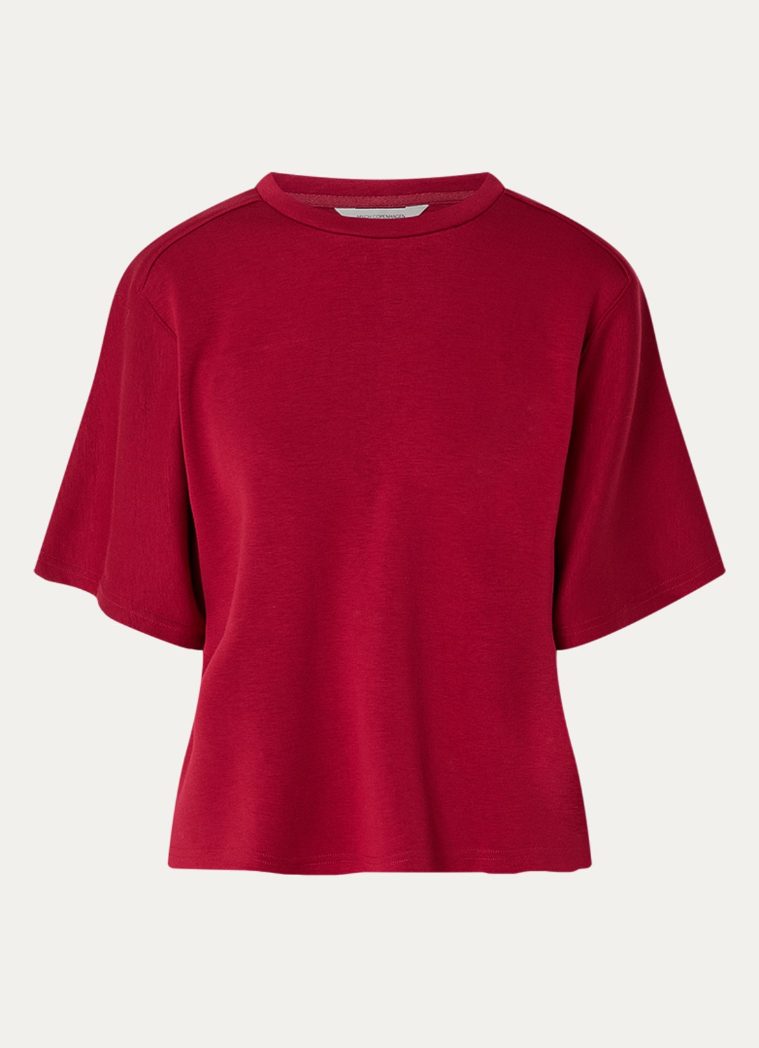 MSCH Copenhagen MSCHMaelee T-shirt met siernaad - voorkant 2 donkerrood