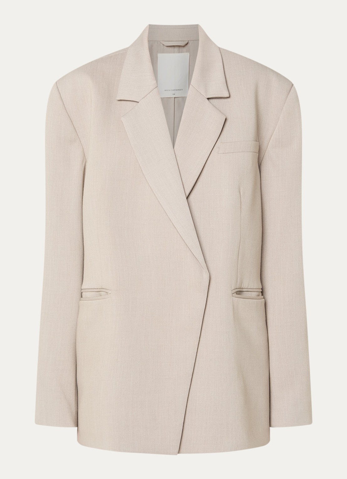 MSCH Copenhagen MSCHMarceli oversized blazer met schoudervulling - voorkant taupe