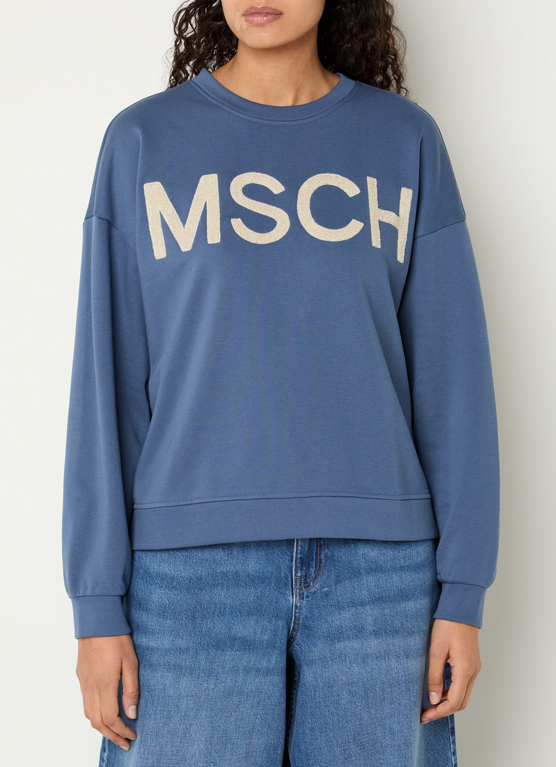 MSCH Copenhagen MSCHMela sweater met logoprint - detail 4 blauw