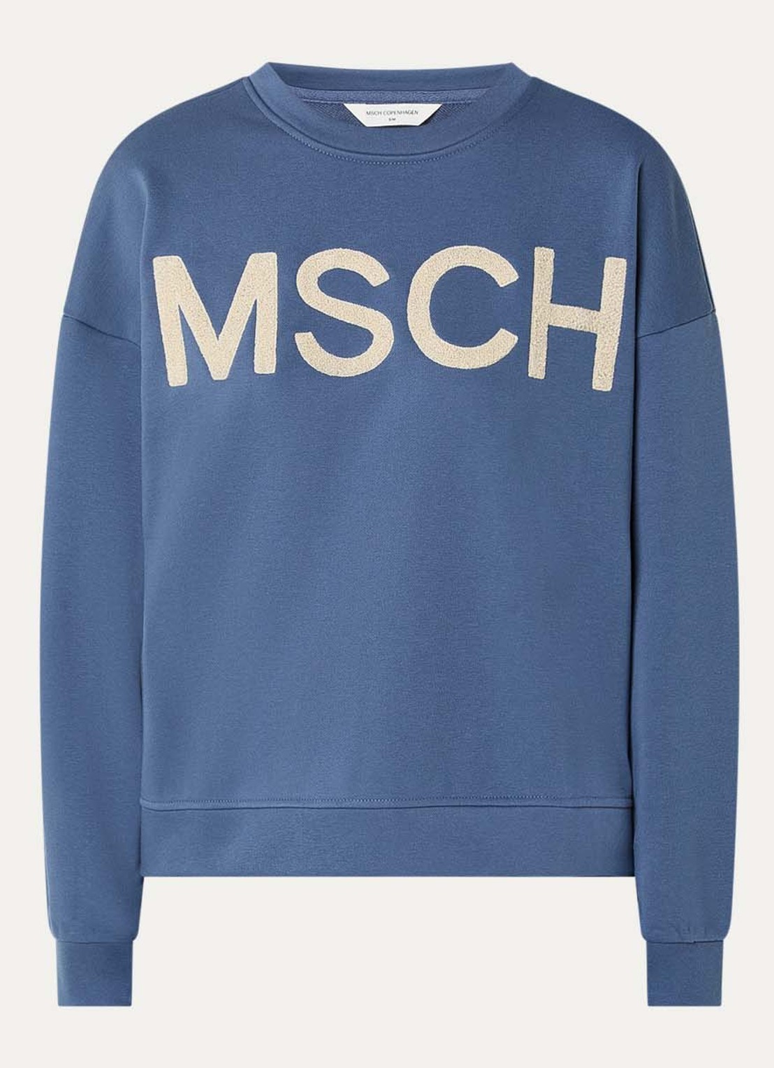 MSCH Copenhagen MSCHMela sweater met logoprint - voorkant blauw