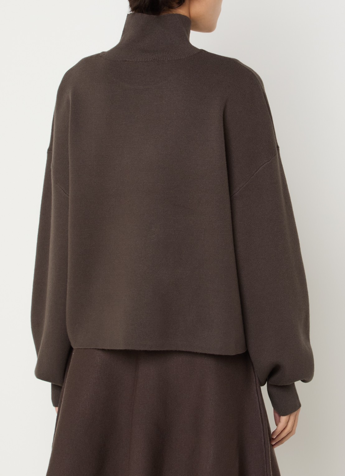 MSCH Copenhagen MSCHMercy fijngebreide pullover met opstaande kraag - achterkant bruin